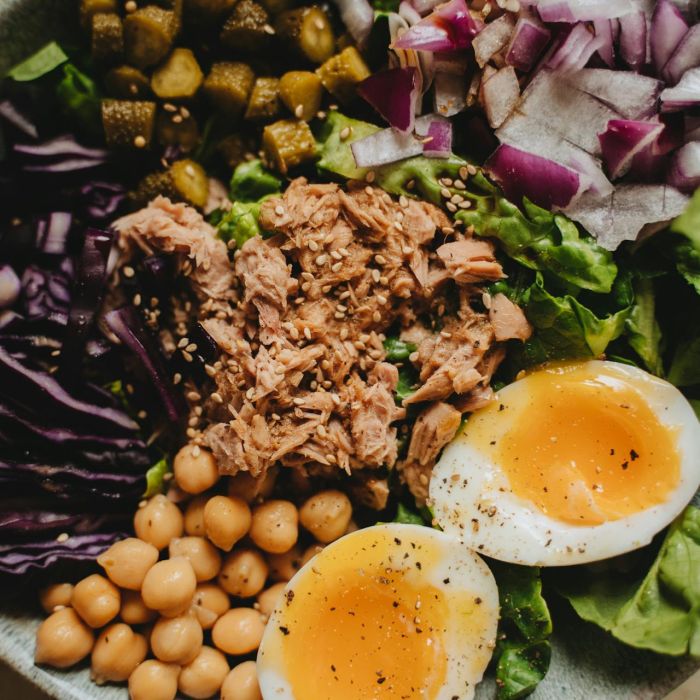 salade met tonijn en kikkererwten